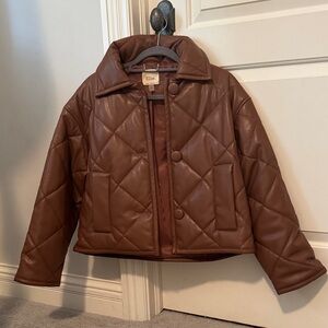Elie Tahari Tan Quilted Jacket